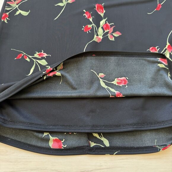 Vintage 80s 90s Red Roses Mini Dress Medium Grunge Goth Coquette Sweet Innocent - Picture 4 of 6